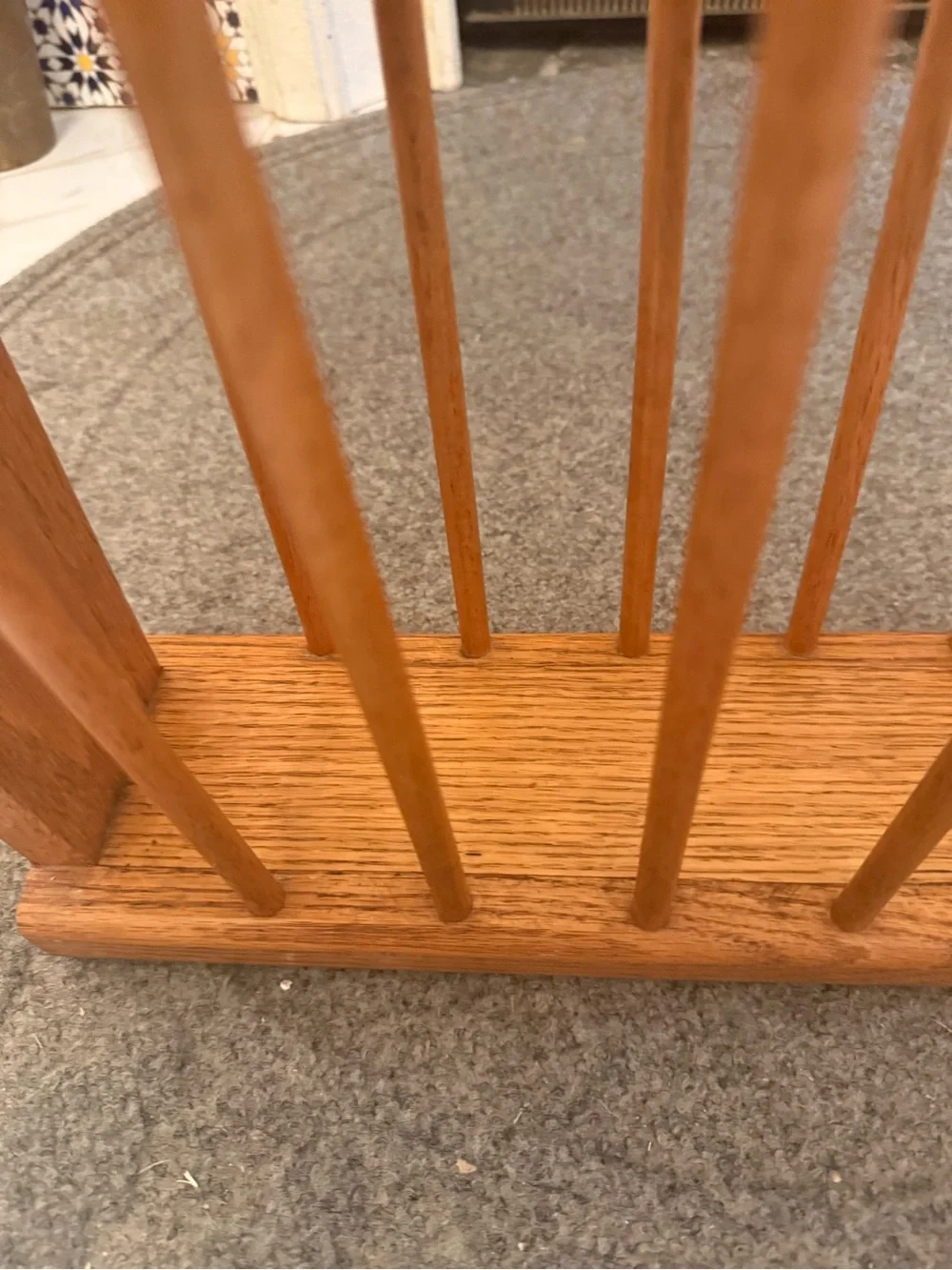 Vtg Solid Oak Handmade Magazine Book Newspaper Rack Basket Farmhouse Rustic